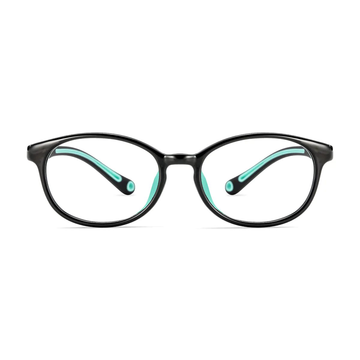 Oval Black/Green Eyeglasses