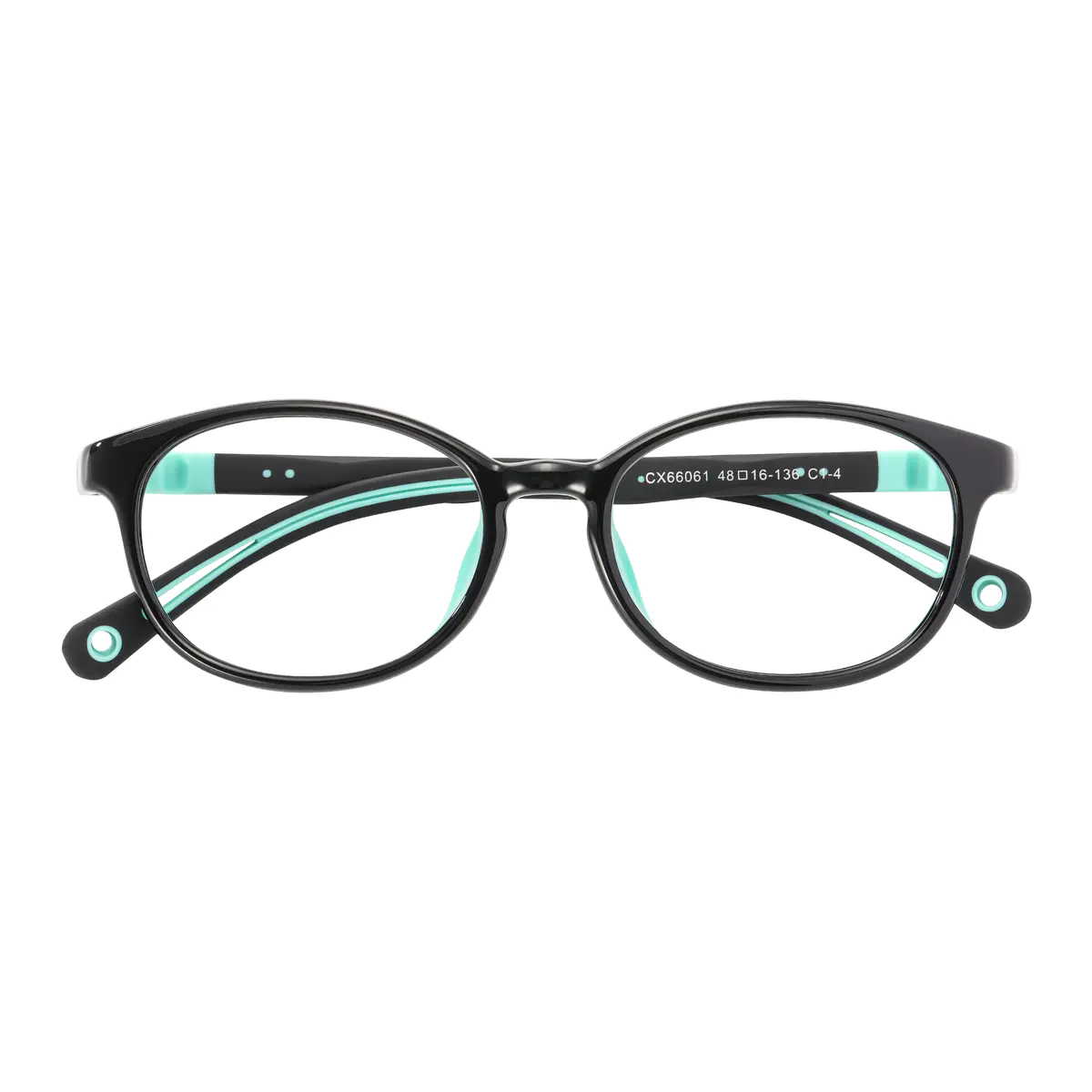 Oval Black/Green Eyeglasses
