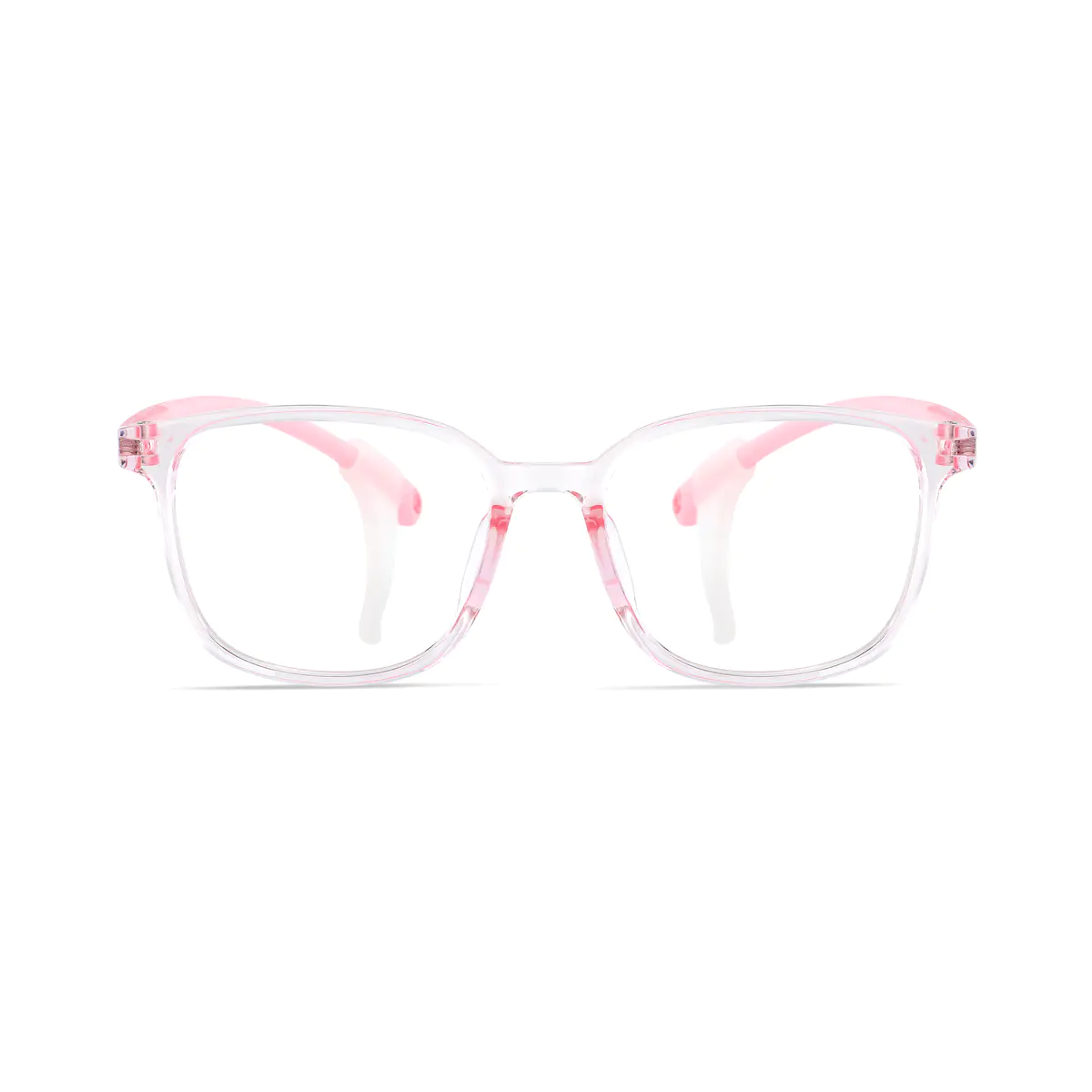 Kids' Square Transparent Pink Eyeglasses