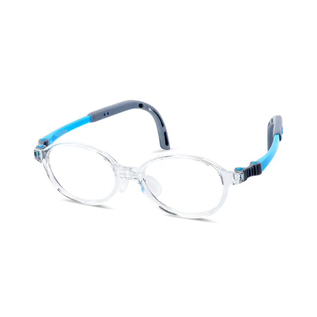 Kids' Oval Transparent Blue Eyeglasses