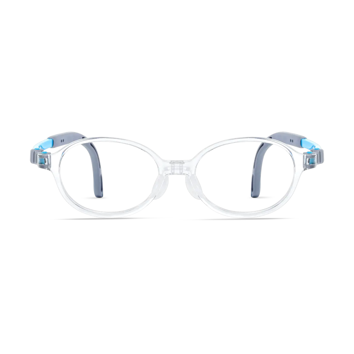 Kids' Oval Transparent Blue Eyeglasses