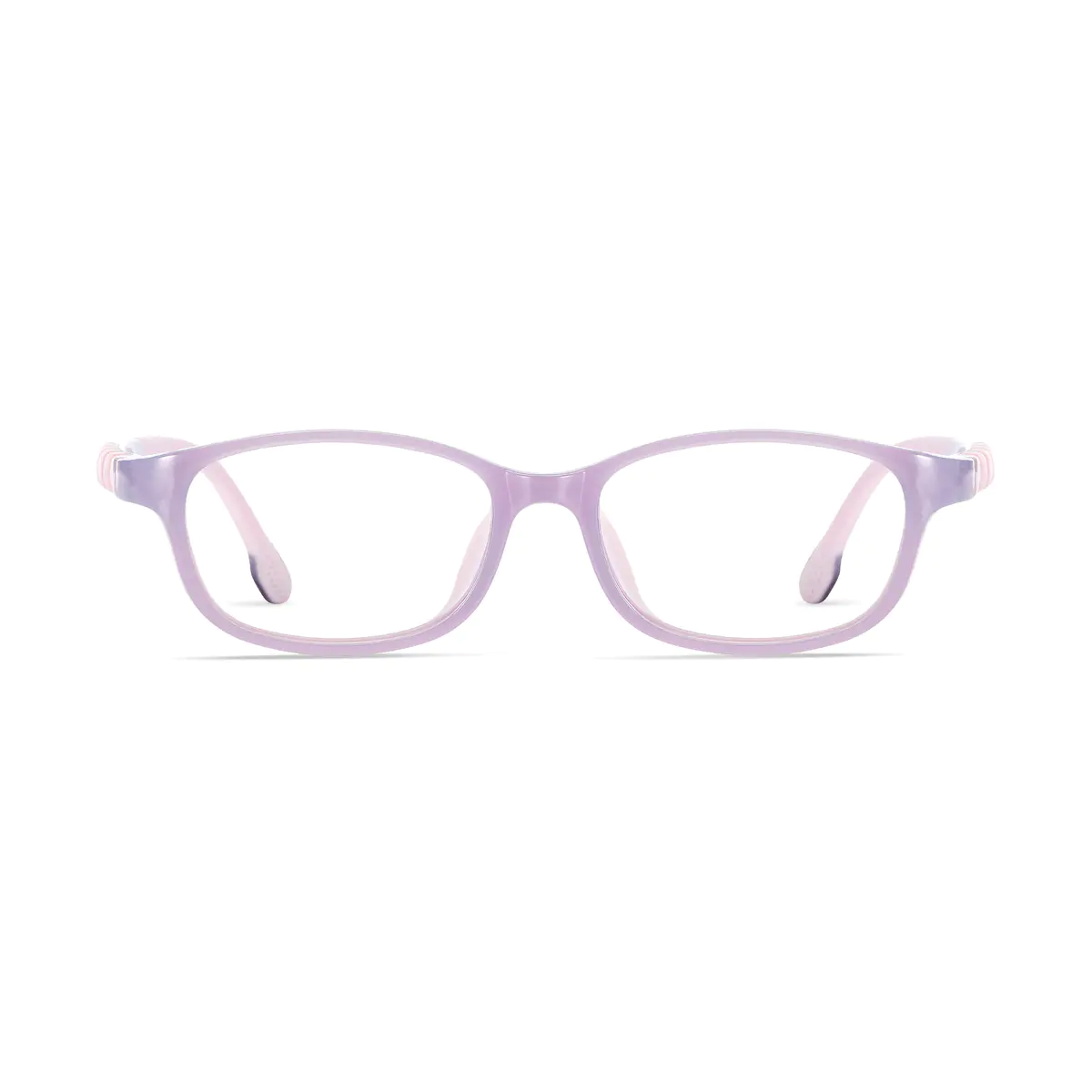 Kids' Rectangle Transparent Purple Eyeglasses