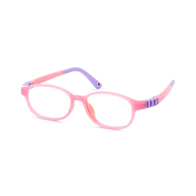 Kids' Rectangle Transparent Pink Eyeglasses