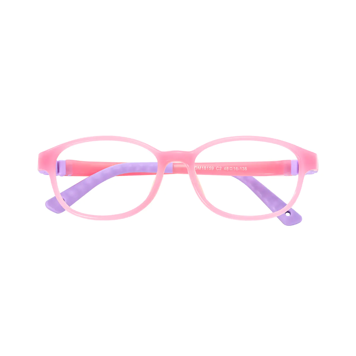 Kids' Rectangle Transparent Pink Eyeglasses