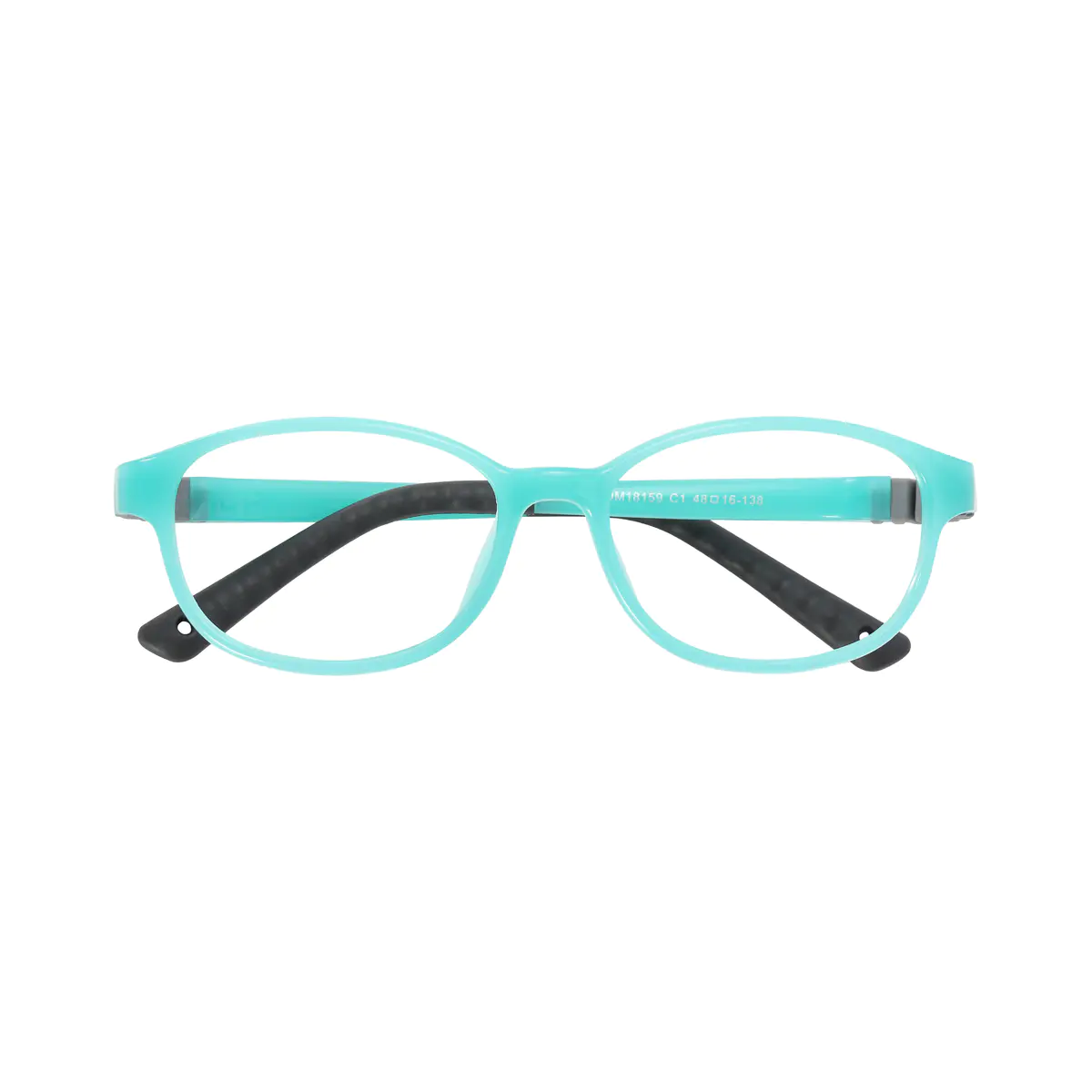 Kids' Rectangle Transparent Green Eyeglasses