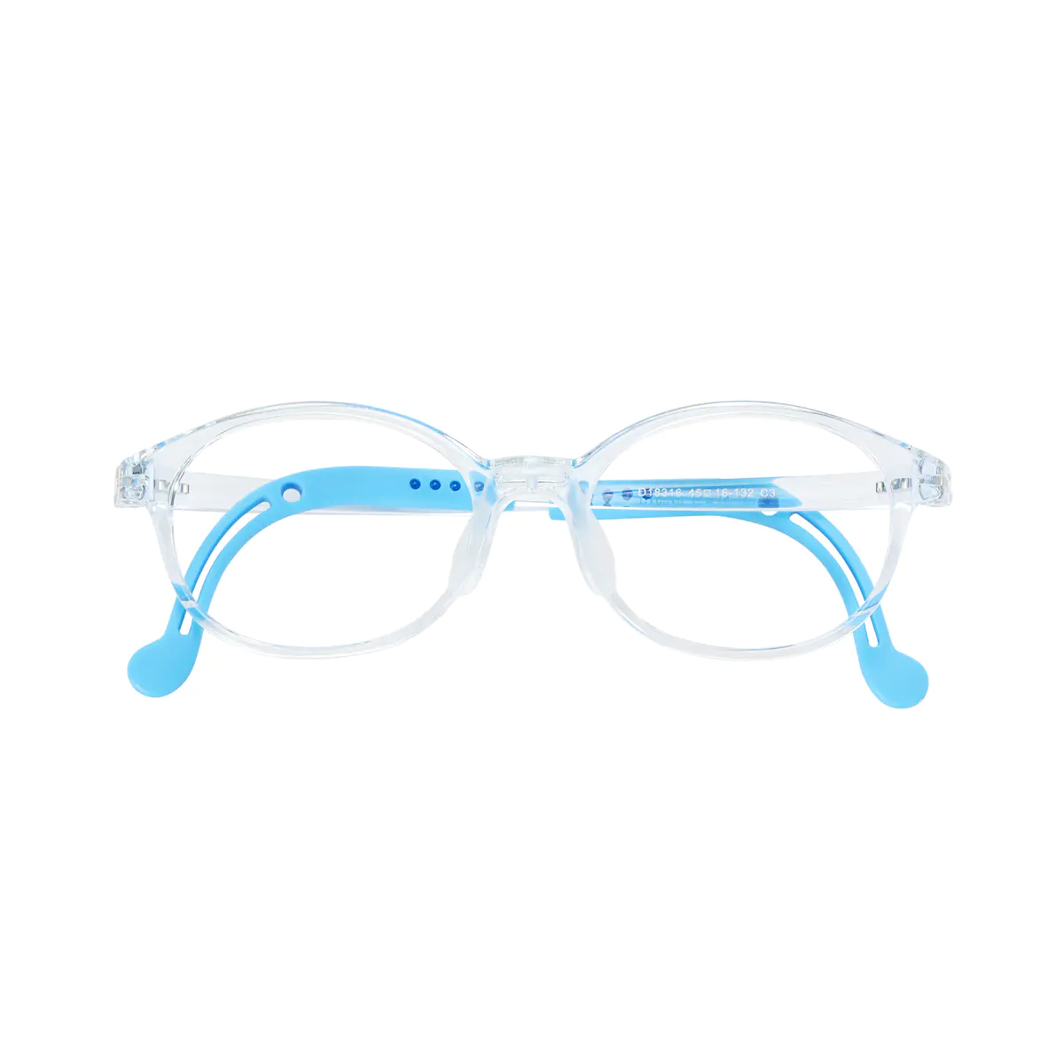 Kids' Oval Transparent Blue Eyeglasses