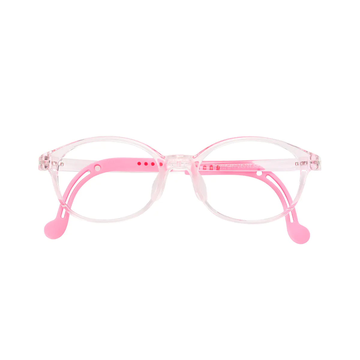 Kids'Oval Transparent Pink Eyeglasses