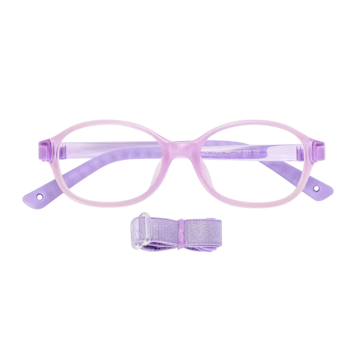 Kids' Oval Transparent Purple Eyeglasses
