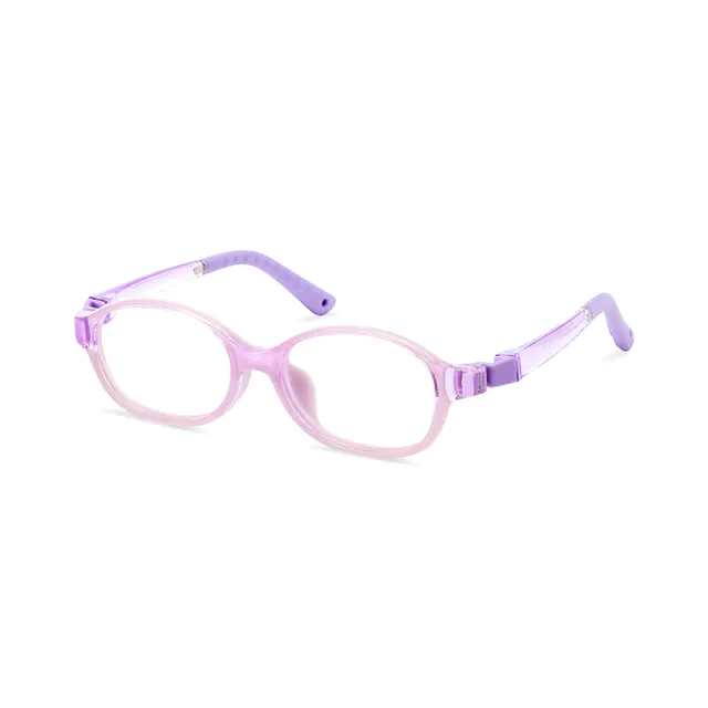 Kids' Oval Transparent Purple Eyeglasses