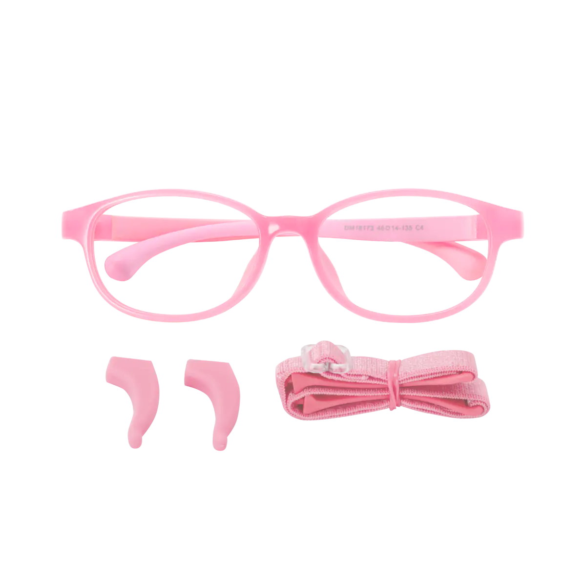 Kids'  Rectangle Transparent Pink Eyeglasses