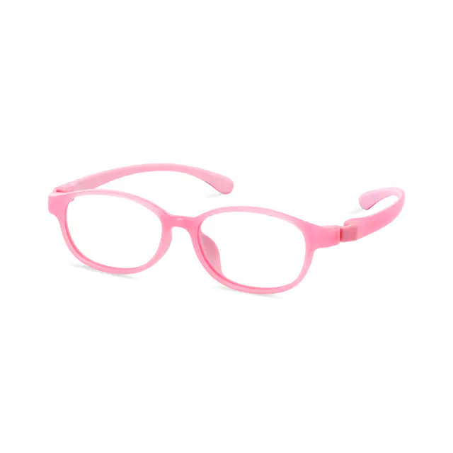 Kids'  Rectangle Transparent Pink Eyeglasses