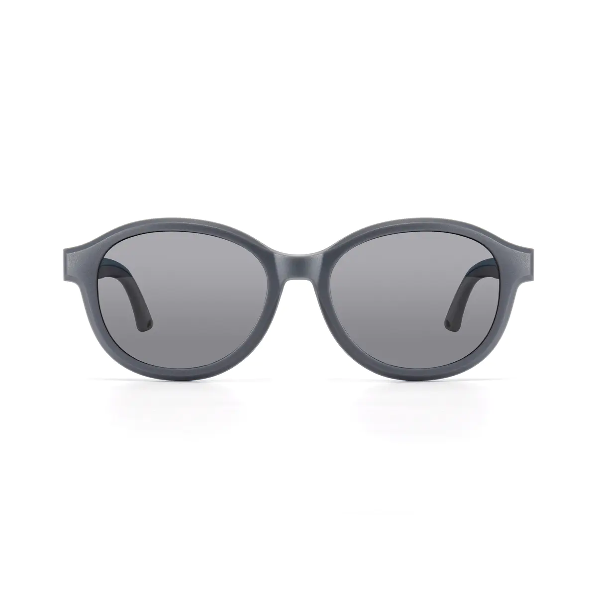 Kids' Oval Transparent Gray Clip-On Eyeglasses