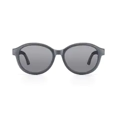 Kids' Oval Transparent Gray Clip-On Eyeglasses