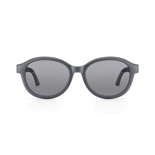 Kids' Oval Transparent Gray Clip-On Eyeglasses