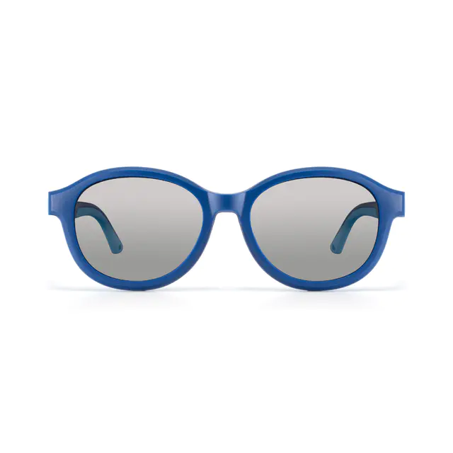 Kids' Oval Transparent Blue Clip-On Eyeglasses