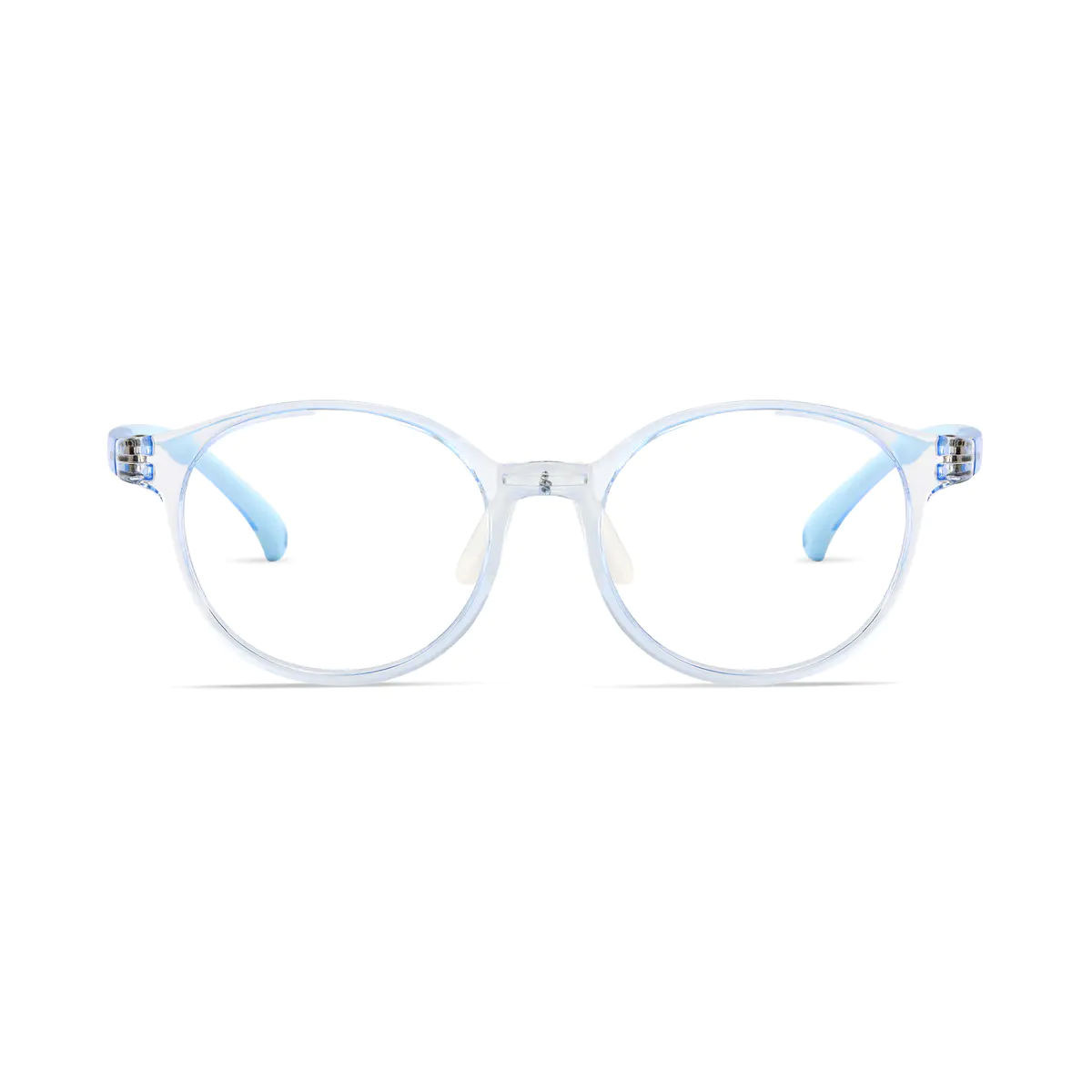 Kids' Oval Transparent Blue Eyeglasses