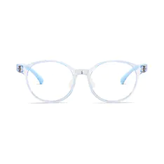 Kids' Oval Transparent Blue Eyeglasses