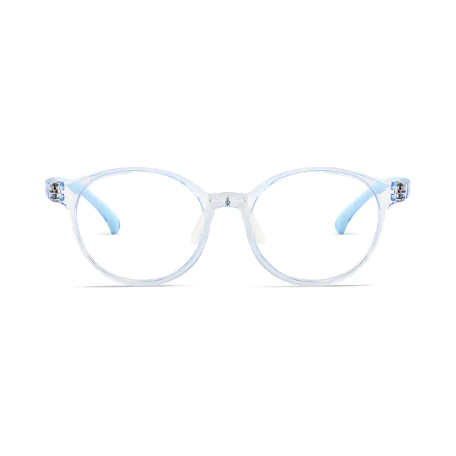 Kids' Oval Transparent Blue Eyeglasses