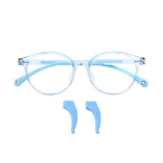 Kids' Oval Transparent Blue Eyeglasses