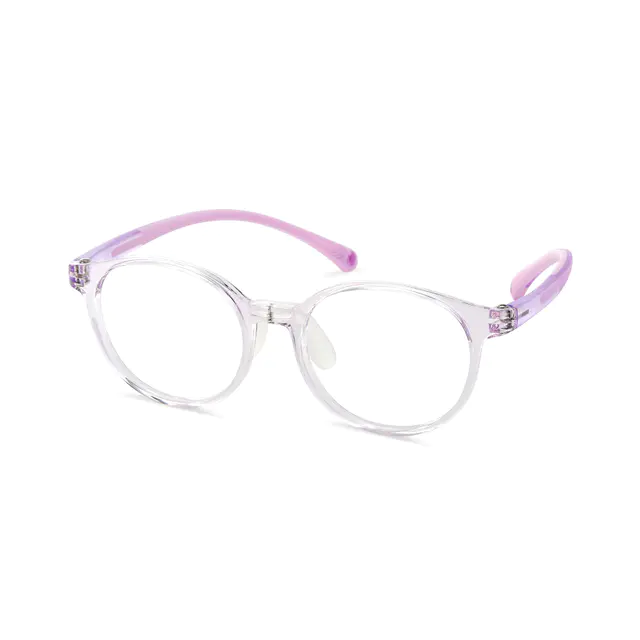 Kids' Oval Transparent Purple Eyeglasses