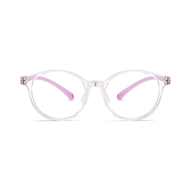 Kids' Oval Transparent Purple Eyeglasses