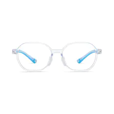 Kids' Oval Transparent Blue Eyeglasses