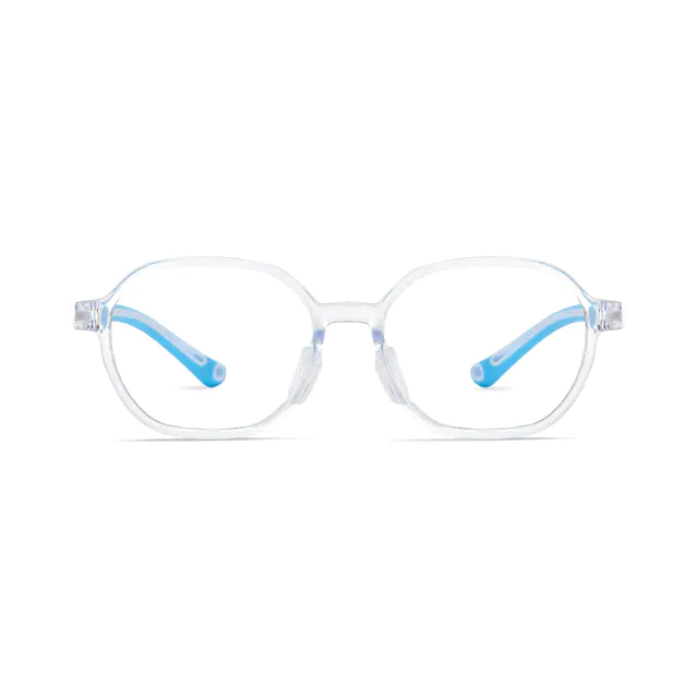 Kids' Oval Transparent Blue Eyeglasses