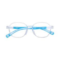 Kids' Oval Transparent Blue Eyeglasses