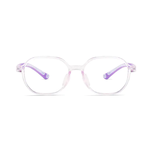 Kids' Oval Transparent Purple Eyeglasses