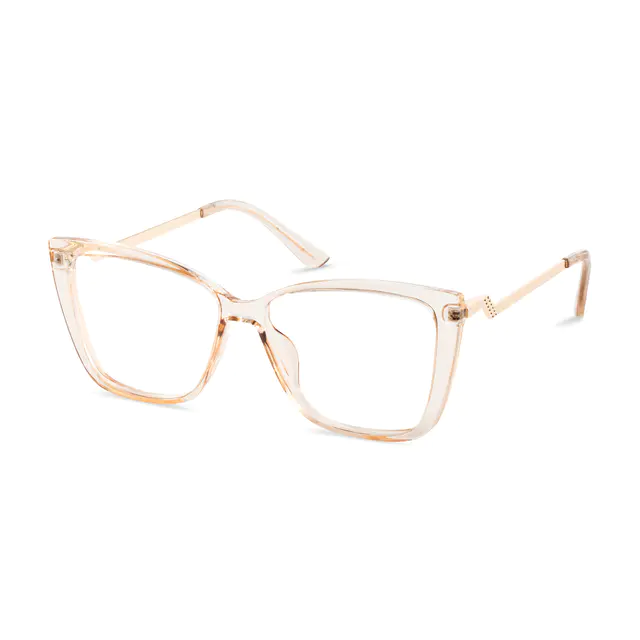 Cat-eye Transparent Amber Eyeglasses