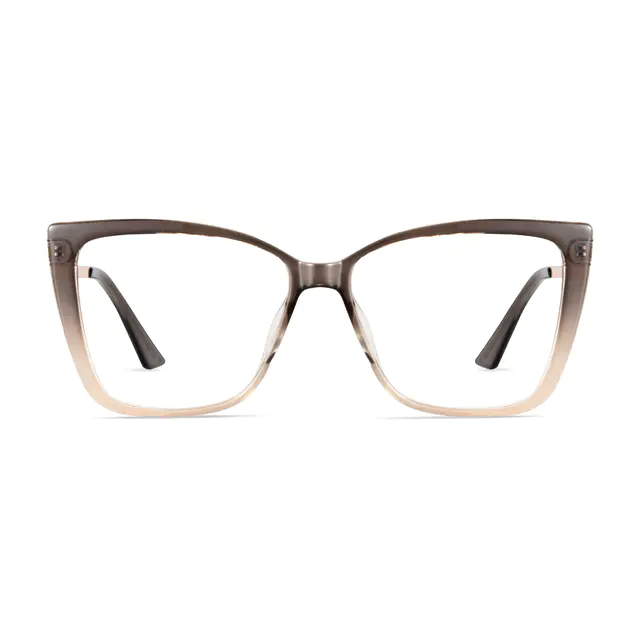 Cat-eye Gradient Brown Eyeglasses