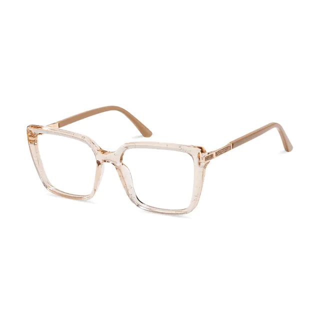 Rectangle Transparent Amber Eyeglasses
