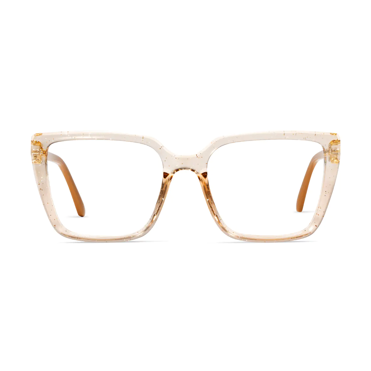Rectangle Transparent Amber Eyeglasses