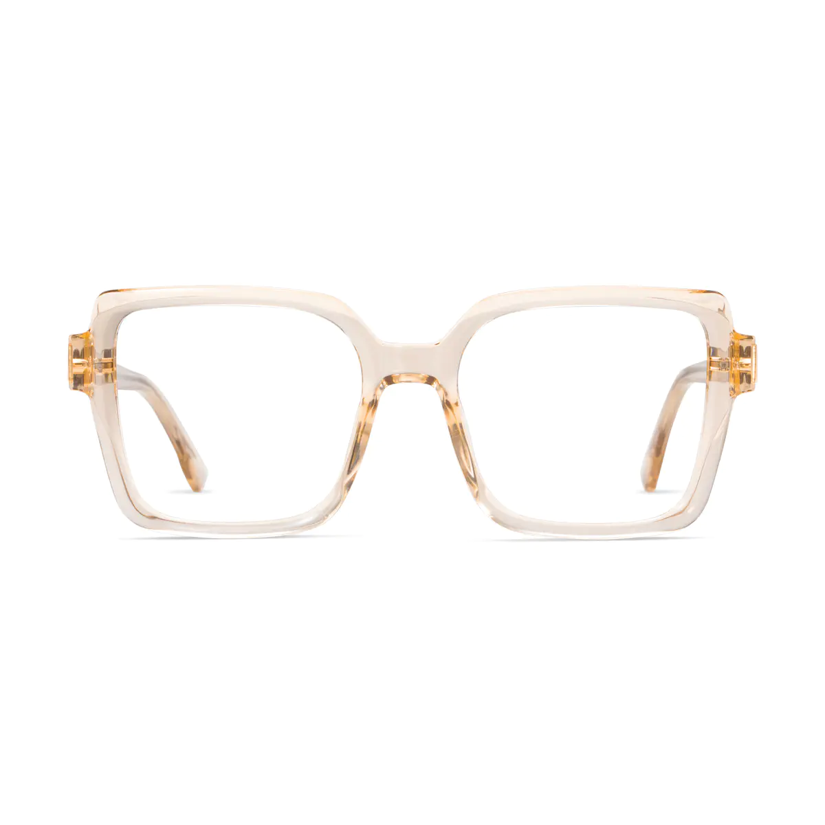 Square Transparent Amber Eyeglasses