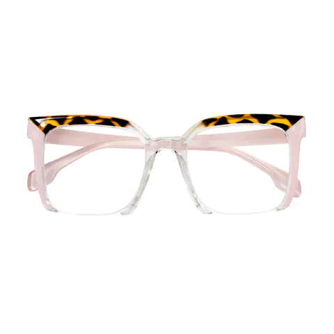 Square Tortoiseshell/Pink Eyeglasses
