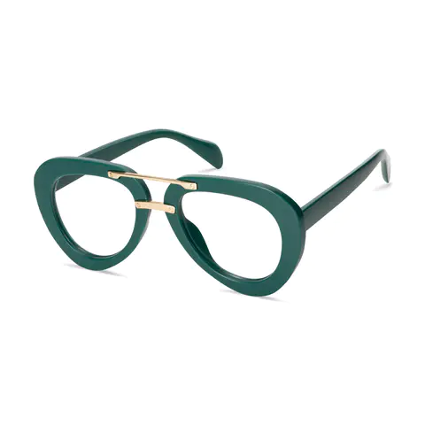 Aviator Green Eyeglasses
