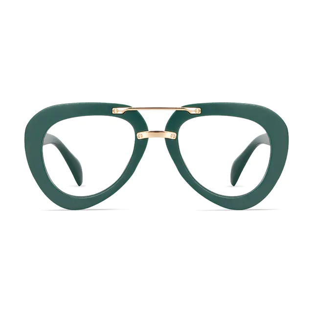 Aviator Green Eyeglasses