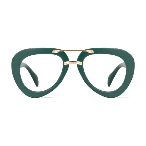 Aviator Green Eyeglasses