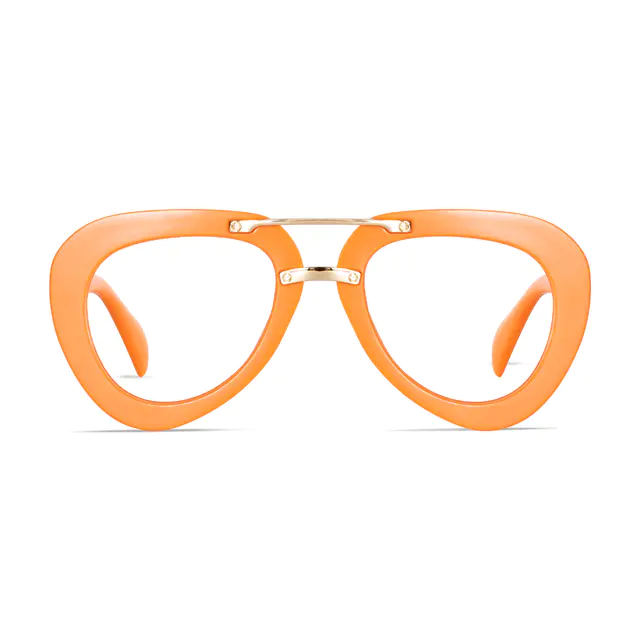 Aviator Orange Eyeglasses