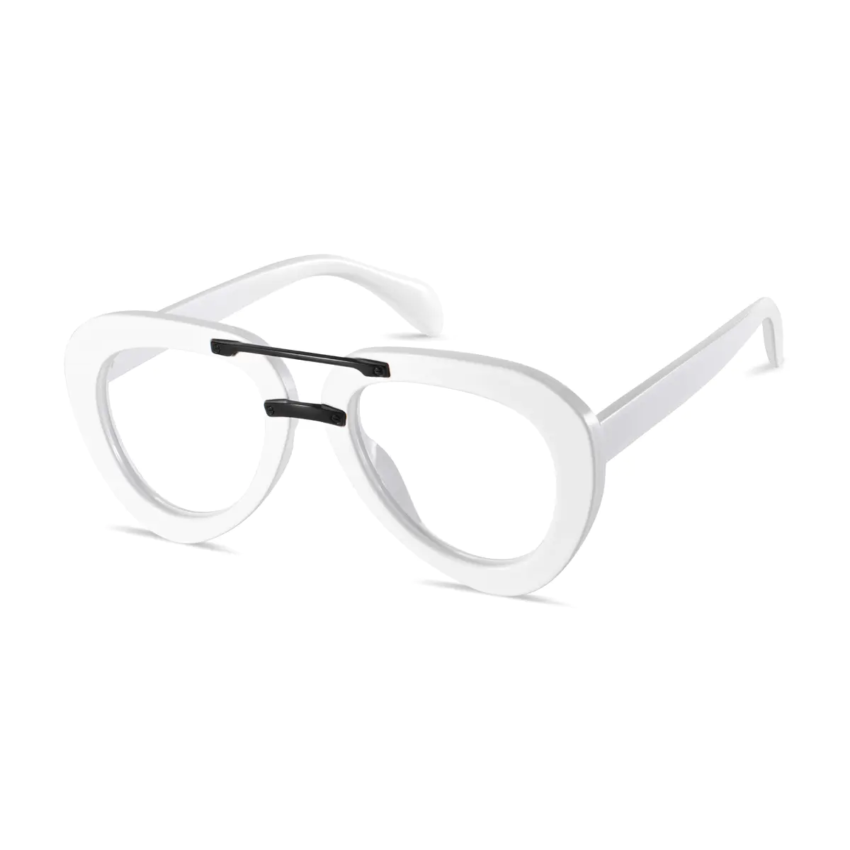 Aviator White Eyeglasses