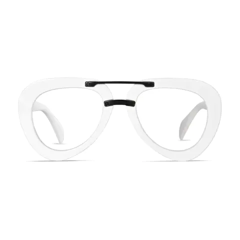 Aviator White Eyeglasses