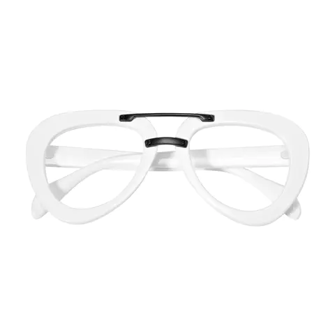 Aviator White Eyeglasses