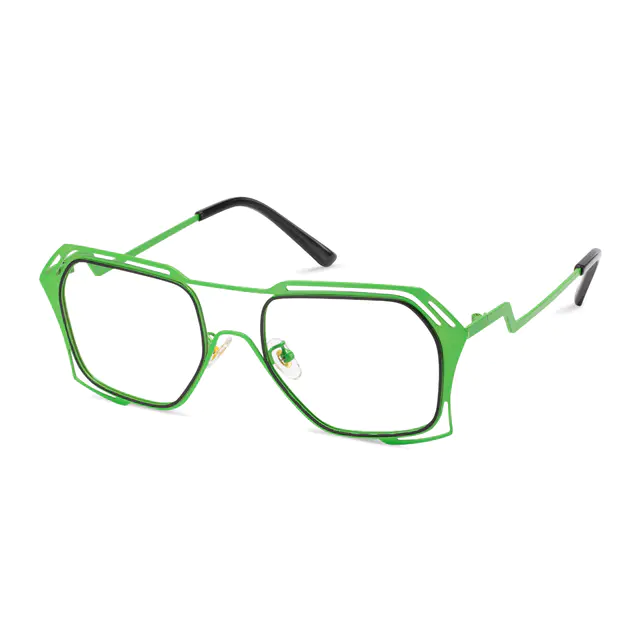 Geometric Green Eyeglasses