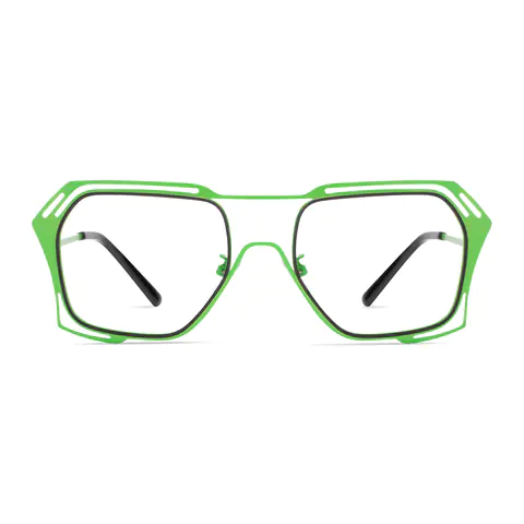 Geometric Green Eyeglasses