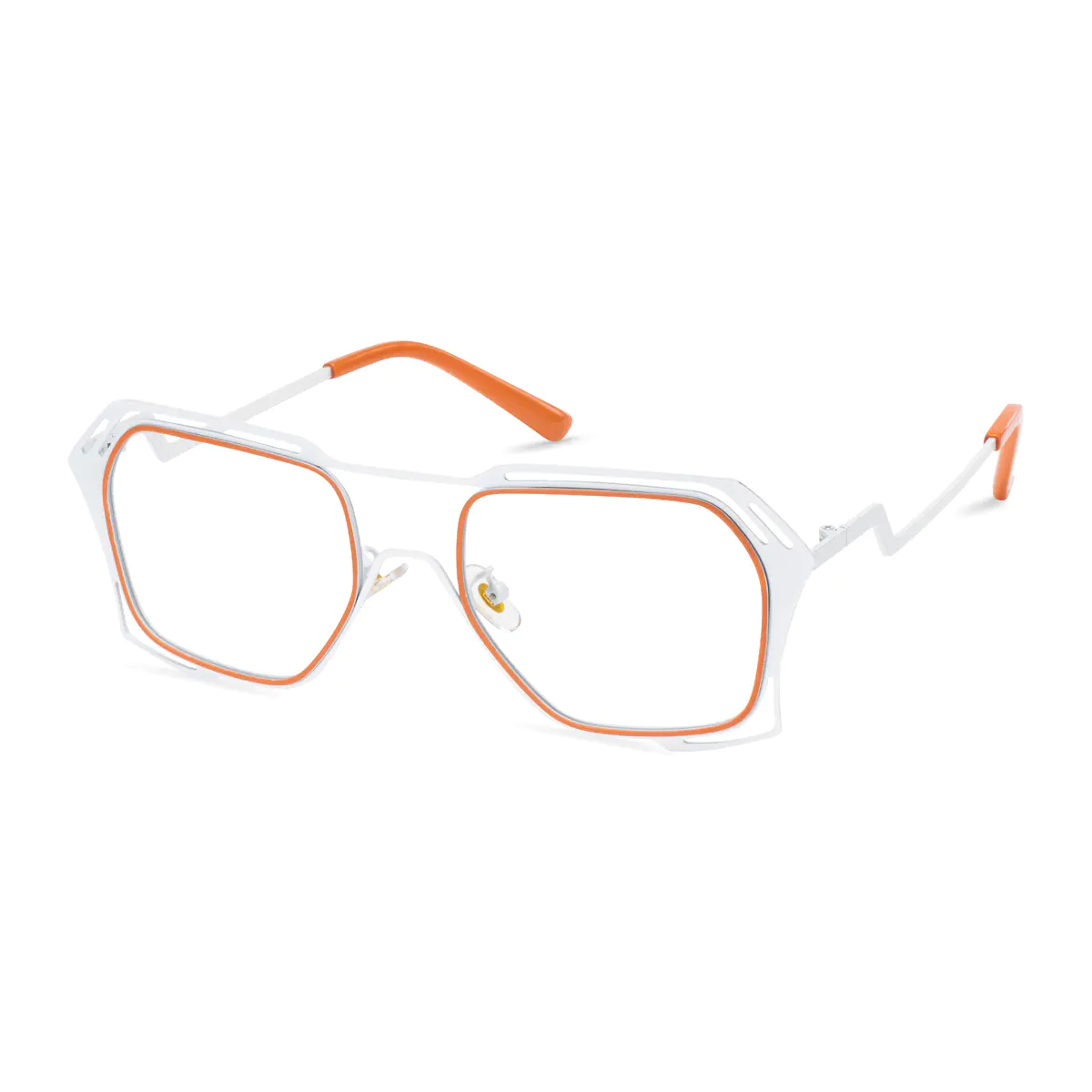Geometric White Eyeglasses
