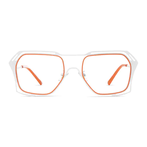 Geometric White Eyeglasses