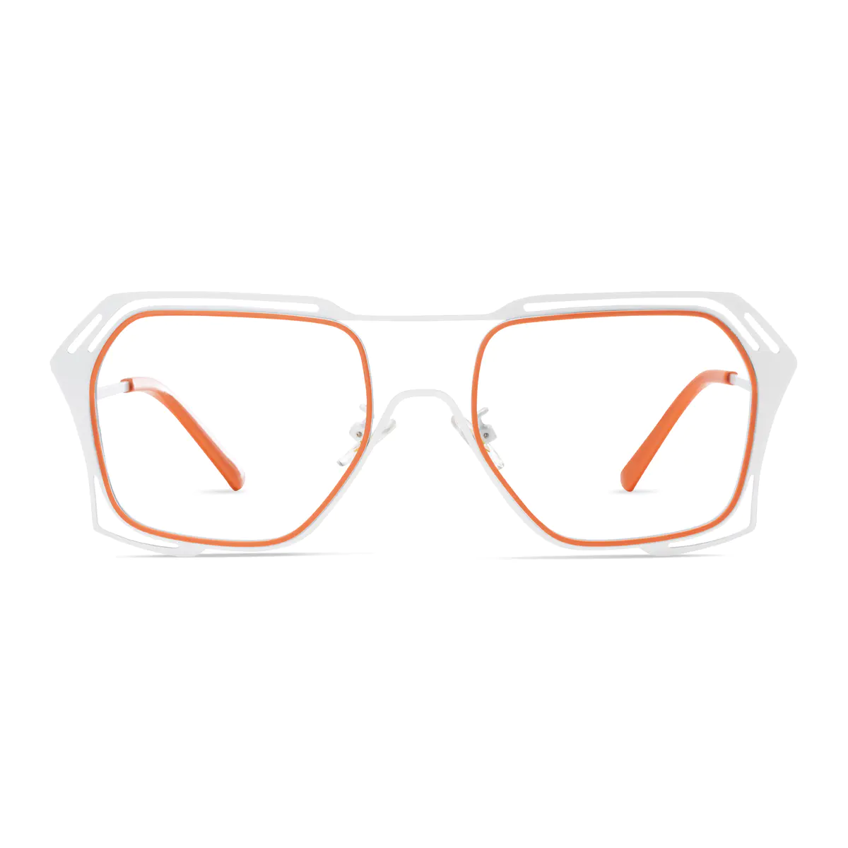 Geometric White Eyeglasses