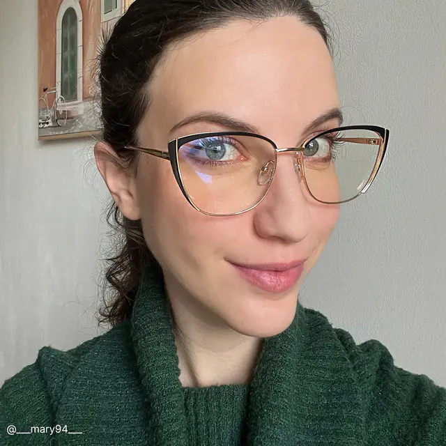 Cat-eye Black/Gold Eyeglasses