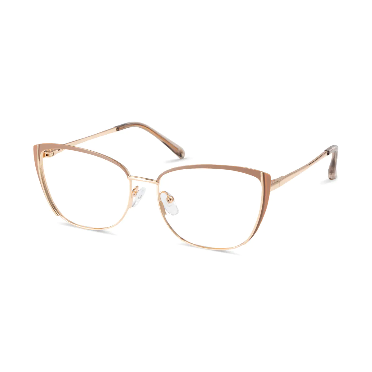 Cat-eye Brown/Gold Eyeglasses