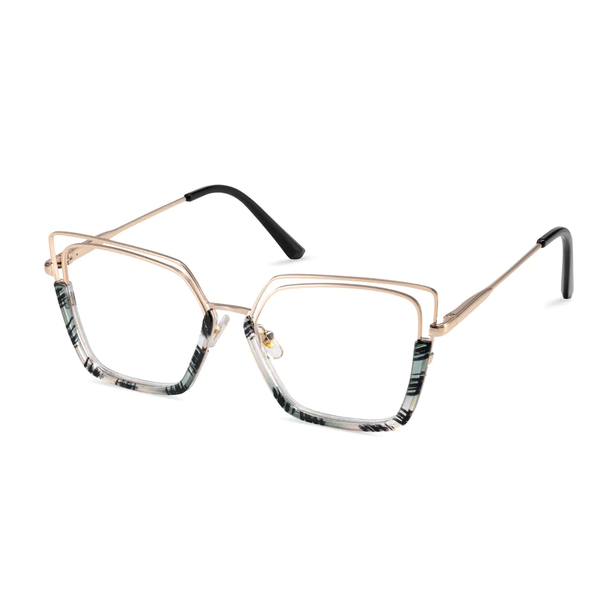 Geometric Green/Tortoiseshell Eyeglasses